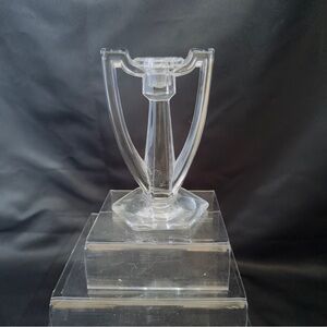 Art Deco Clear Glass Jefferson Kry-Tol Chippendale Mini Candlestick 1907-20"s